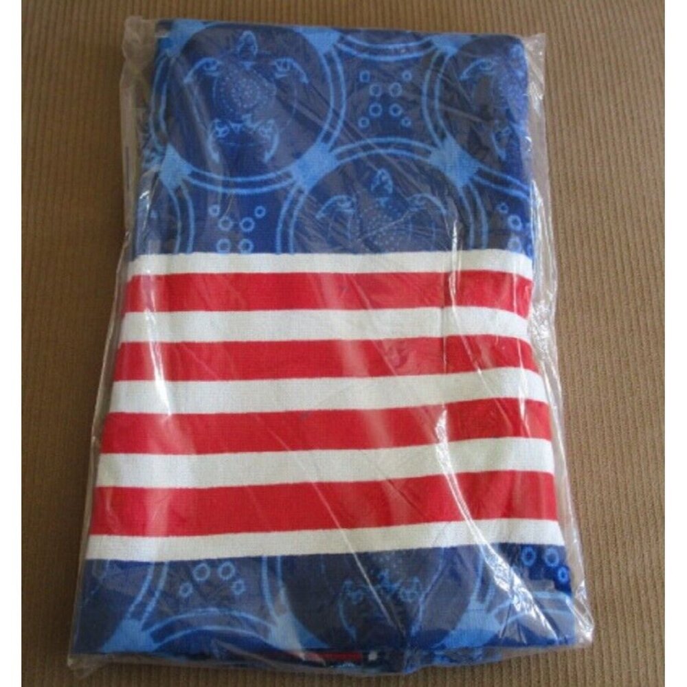 New Red White & Blue Sea Turtle Beach Towel Bath Pool GIFT Turtles US Flag USA - Picture 4 of 4